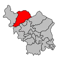 Кантон на карте департамента Верхняя Сона