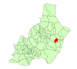 Расположение муниципалитета Бедар на карте провинции