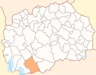 Расположение общины на карте Северной Македонии