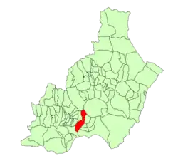 Расположение муниципалитета Гадор на карте провинции