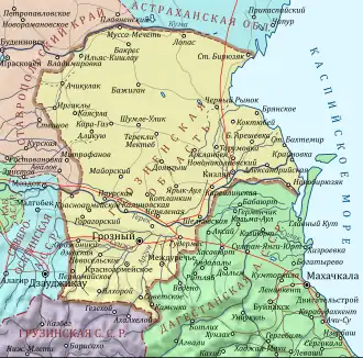 Грозненская область на карте