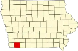 Округ Пейдж на карте штата.