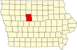 Округ Уэбстер на карте штата.