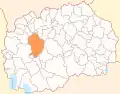 Расположение общины на карте Северной Македонии