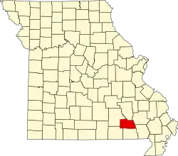 A state map highlighting Carter County in the southeastern part of the state.