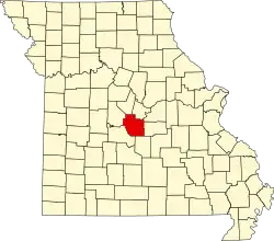 A state map highlighting Miller County in the middle part of the state.