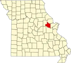 A state map highlighting Warren County in the eastern part of the state.