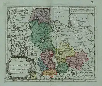 Олонецкая наместничество на карте