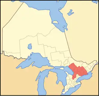 Центральное Онтарио на карте