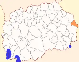 Расположение общины на карте Северной Македонии
