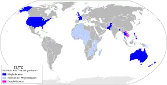 Члены СЕАТО:
: Постоянные члены
: Ассоциированные члены