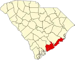 Округ Чарлстон на карте штата.
