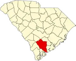 Округ Коллетон на карте штата.