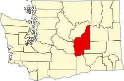 Округ Грант на карте штата.
