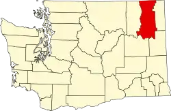 Округ Стивенс на карте штата.