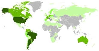 Карта распространения