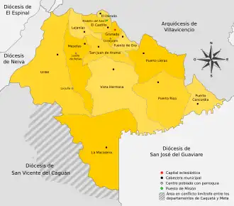 Карта епархии Гранады