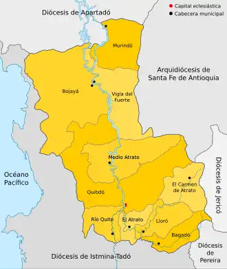 Карта епархии Кибдо