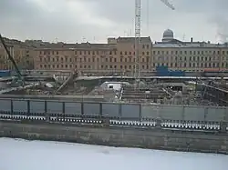 Состояние строительства на&nbsp;март 2009&nbsp;года: вид из&nbsp;окна Мариинского театра