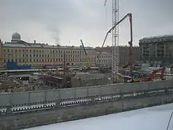 Состояние строительства на&nbsp;март 2009&nbsp;года: вид из&nbsp;окна Мариинского театра