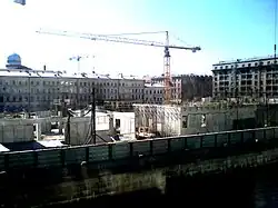 Состояние строительства на&nbsp;май 2010&nbsp;года: вид из&nbsp;окна Мариинского театра