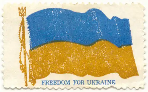 Флаг Украины с надписью англ. «Freedom for Ukraine» («Свободу для Украины»)