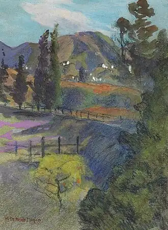 Город Роллинг-Хилс на картине Мэри ДеНил Морган (англ.)