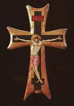 Мастер синих распятий. Двусторонний процессионный крест. 1265-1275. Музей искусства колледжа Смита, Нортгемптон, Великобритания