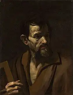 Мастер «Неверия Святого Фомы» или Жан Дюкамп. Святой Матфей. Между 1615 и 1648. Холст, масло. Частное собрание