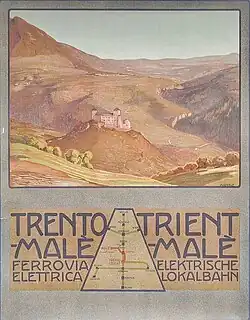 Пригородная железная дорога „Триент-Мале“, плакат, около 1910