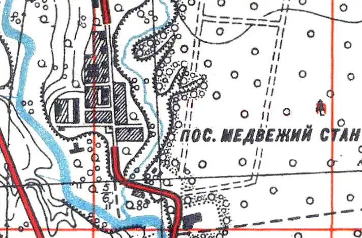 План посёлка Медвежий Стан. 1939 год