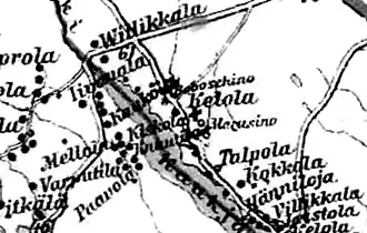 Деревня Меллола на финской карте 1923 года