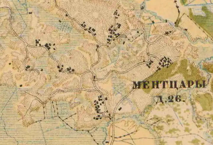 План деревни Мендсары. 1885 год