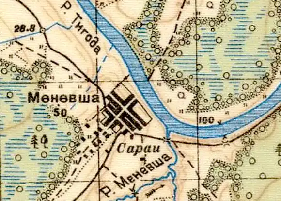 План деревни Менёвша. 1937 год