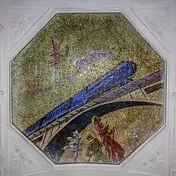 Мост Бачелиса на мозаике на станции метро «Новокузнецкая». Работа В. А. Фролова по эскизам А. А. Дейнеки