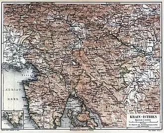 Крайна на карте