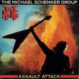Обложка альбома Michael Schenker Group «Assault Attack» (1982)