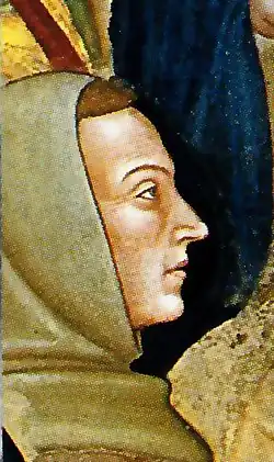 Микеле Чезена. Фрагмент фрески «Церковь Воинствующая и Церковь Торжествующая»,  Андреа да Фиренце в церкви Санта-Мария-Новелла во Флоренции (Италия), ок. 1365