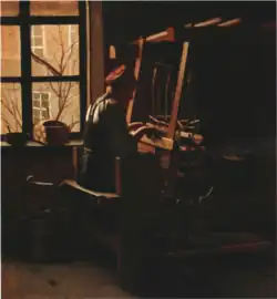 Крестьянка ткет кросны