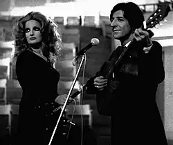 Мина и Джорджо Габер в 1972 году на съёмках третьего сезона шоу