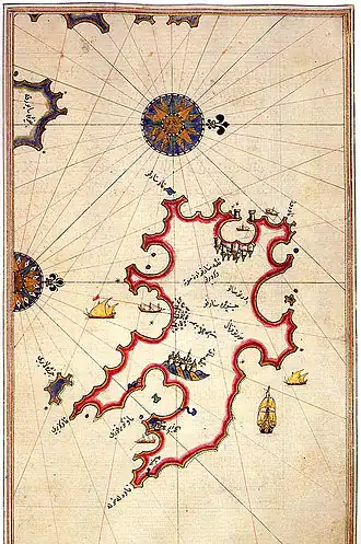 Карта Менорки, составленная Пири-реисом
