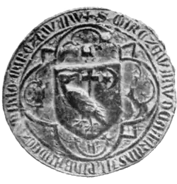 Печать воеводы Мирчи Старого (около 1390 года) с изображением герба Валахии