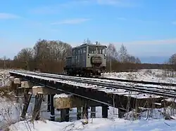 ЭСУ2А-999 на мосту через реку Сить