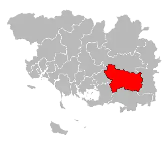 Кантон на карте департамента Морбиан