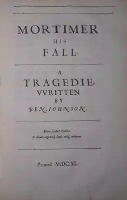 Титульный лист фрагмента во втором фолио Джонсона (1640)