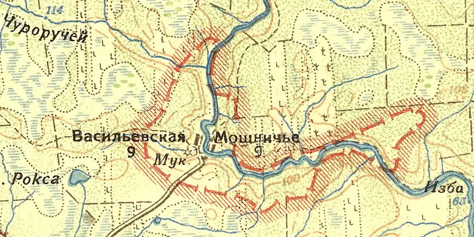 Деревня Мошничье на карте 1932 года