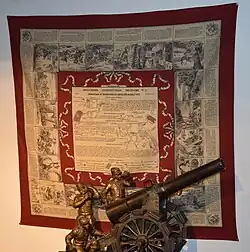 Платок с отпечатанными наставлениями по обращению с револьвером (n° 1 bis).