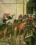 Мушкетёры при штурме Валансьенна. 17&nbsp;марта 1677. Фрагмент картины