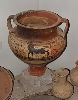 Импортный кратер с острова Кипр (найден в Израиле), 14 в. до н. э.