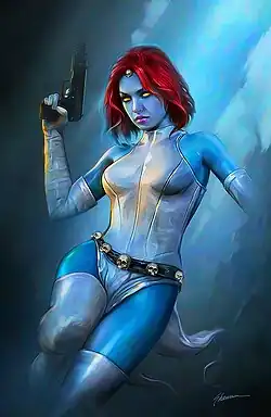 Мистик на варианте обложки комикса X-Men (2019) #4Художник — Шеннон Маер.